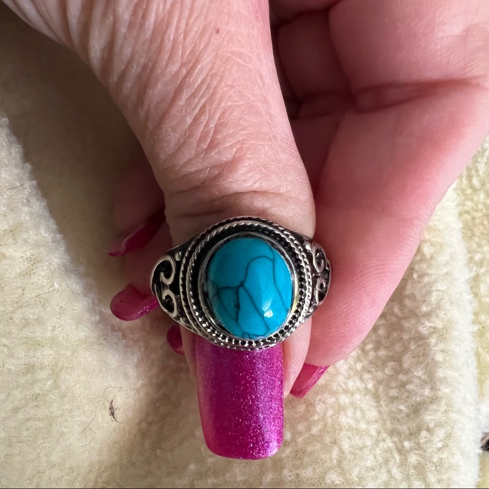 Turquoise silver ring - Picture 5 of 7